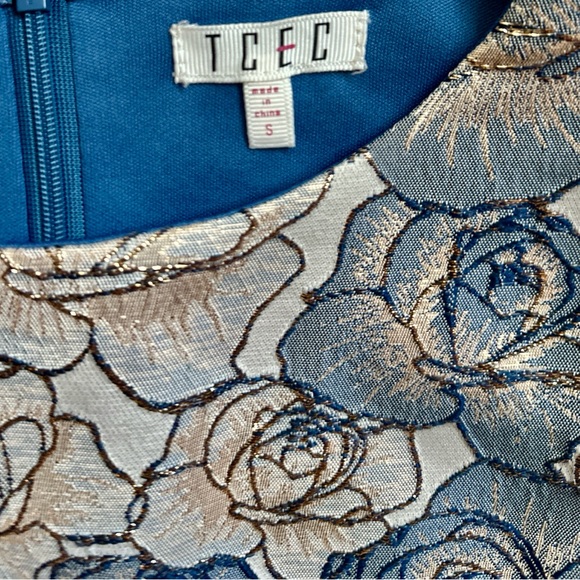 Worn once! Boutique Sz S party dress lined brocade type material is elegant!! - Picture 3 of 9